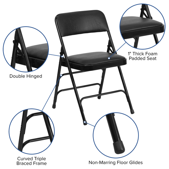 4 Pack Home & Office Portable Party Events Padded Metal Folding Chair