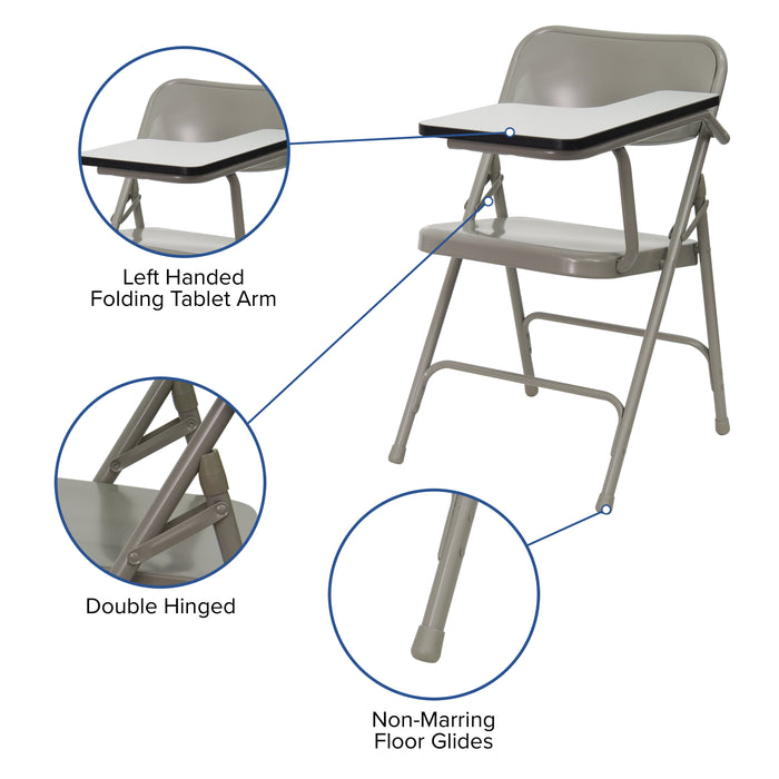 Premium Steel Folding Chair with Left Handed Tablet Arm - Event Chair
