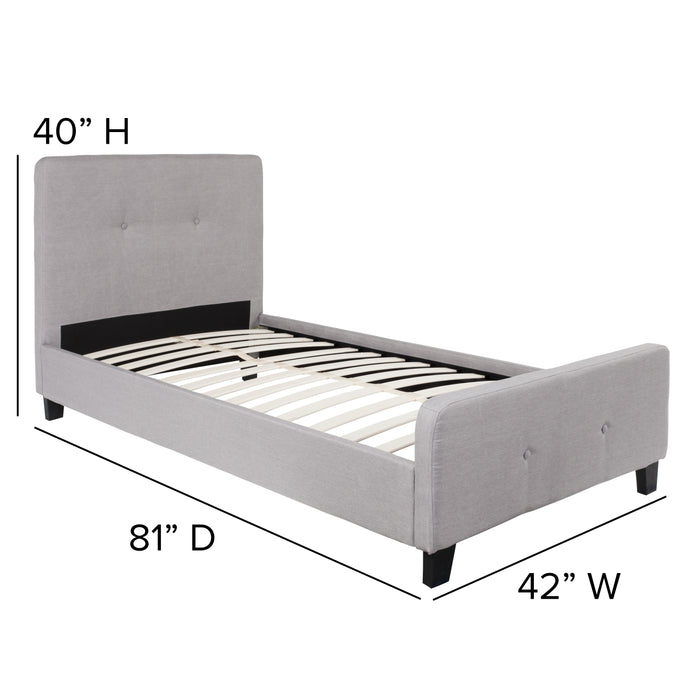 Button Tufted Upholstered Platform Bed