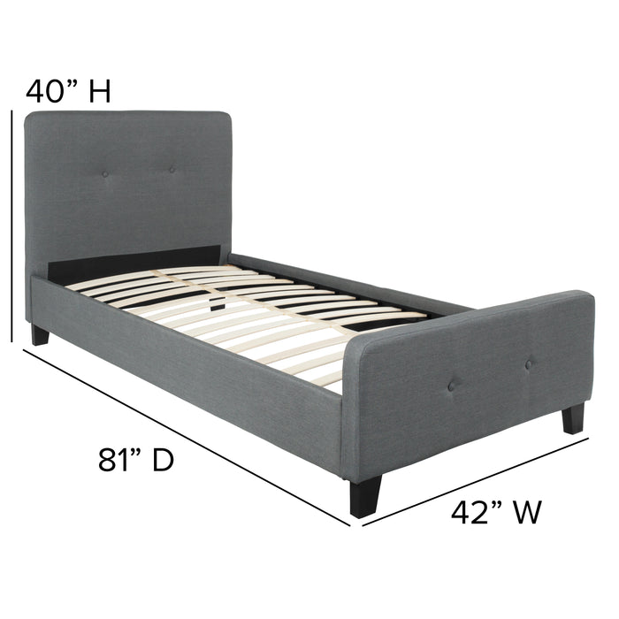 Button Tufted Upholstered Platform Bed