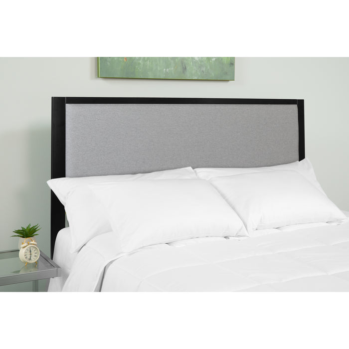 Metal Headboard - Fabric Upholstery Fits Standard Bed Frames