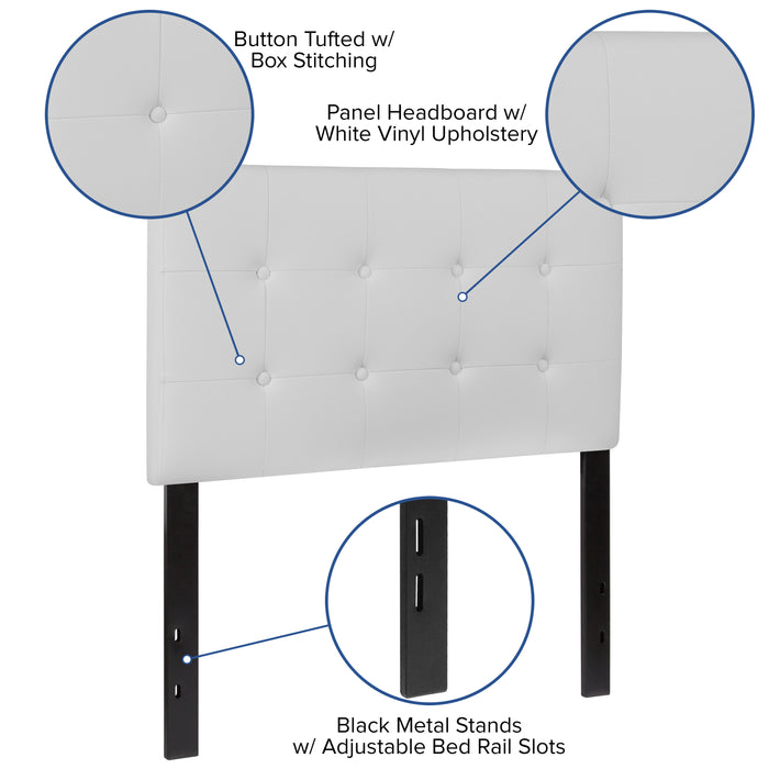 Button Tufted Upholstered Headboard