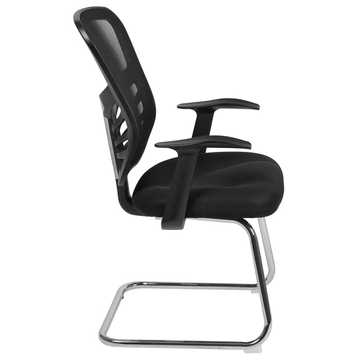Mesh Side Reception Chair with Chrome Sled Base