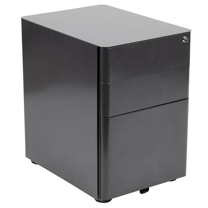 Modern 3-Drawer Mobile Locking Filing Cabinet Storage Organizer