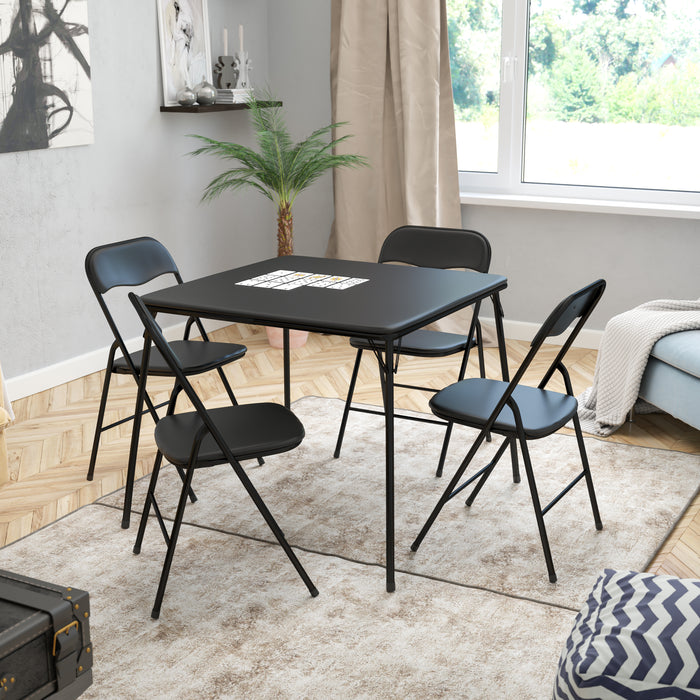 5 Piece Folding Card Table and Chair Set