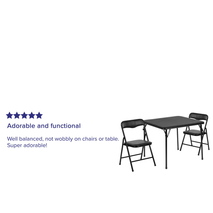 Kids 3 Piece Folding Table and Chair Set - Kids Activity Table Set