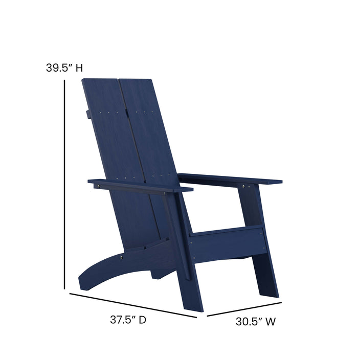 Modern Dual Slat Back Indoor/Outdoor Adirondack Style Patio Chair