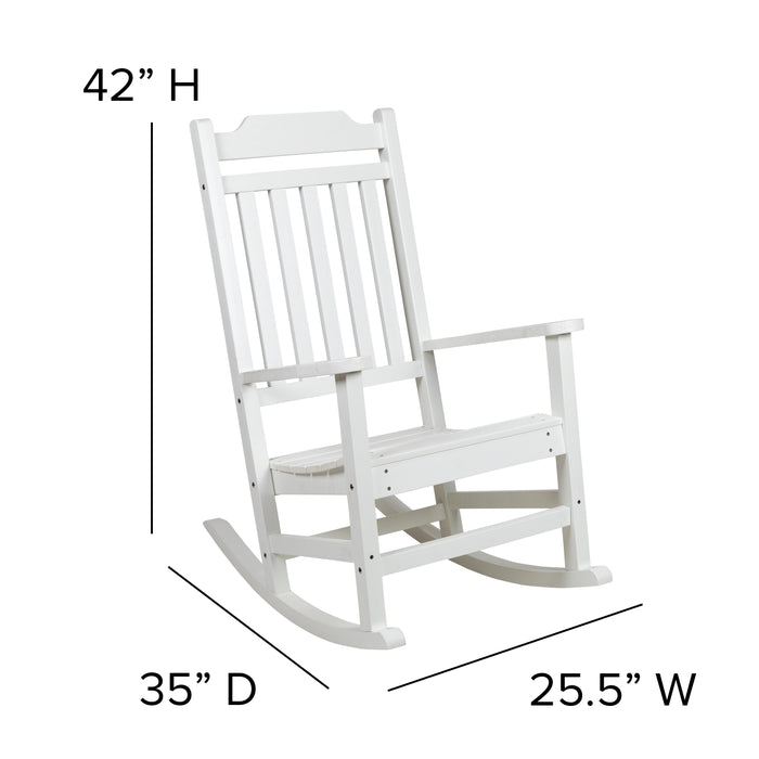 Set of 2 Indoor/Outdoor Poly Resin Rocking Chairs with Side Table