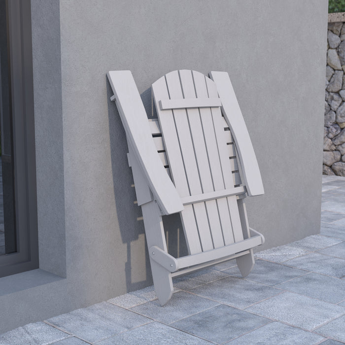 All-Weather Poly Resin Folding Adirondack Chair - Patio Chair
