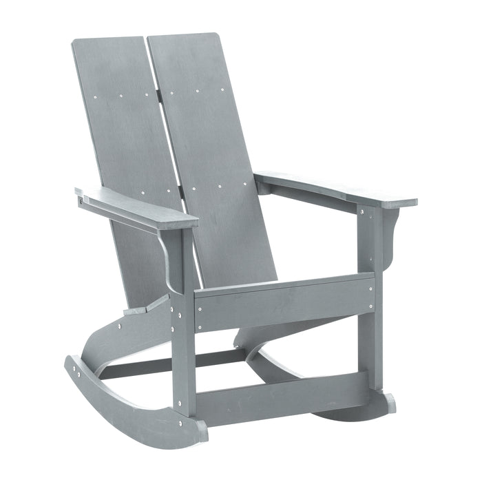 Modern All-Weather Poly Resin Adirondack Rocking Chair for Indoor/Outdoor Use