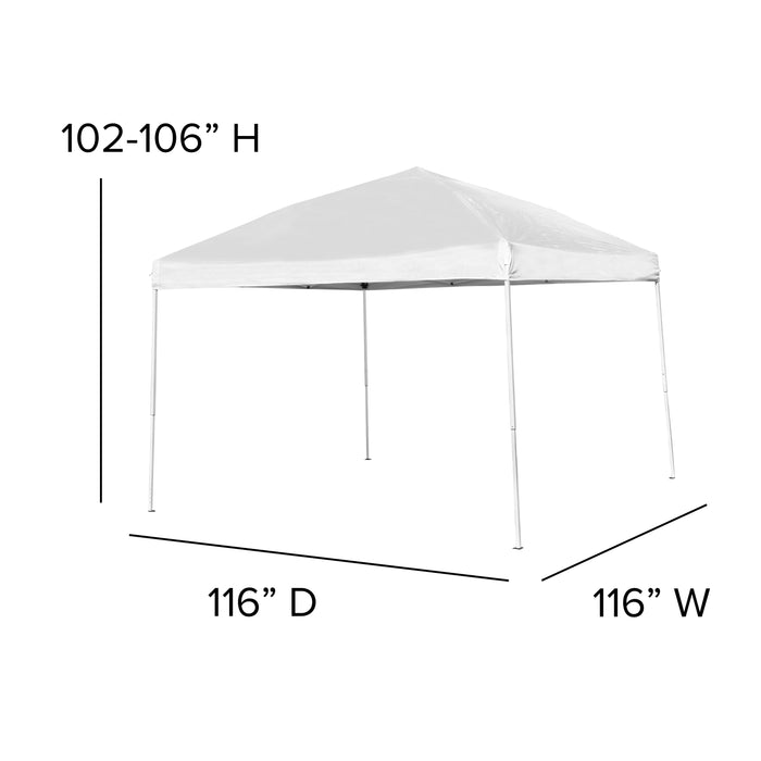 10'x10' Weather Resistant Easy Pop Up Event Straight Leg Instant Canopy Tent