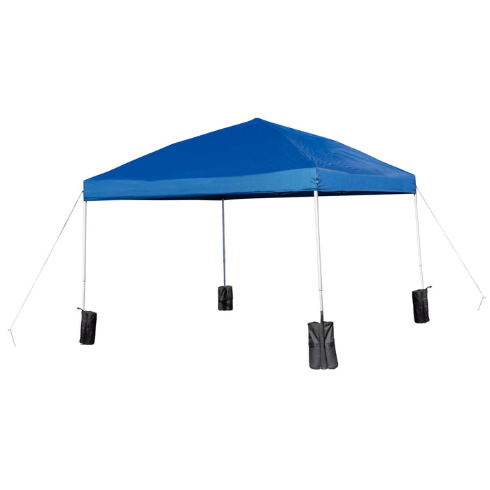 10'x10' Pop Up Straight Leg Canopy Tent With Sandbags and Wheeled Case