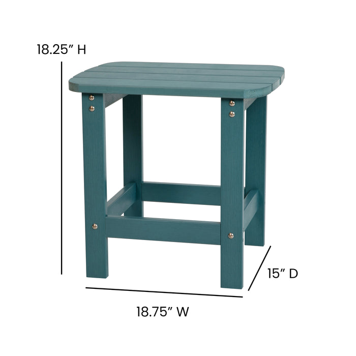 Hammond Indoor/Outdoor Polyresin Adirondack Side Table for Porch, Patio, or Sunroom