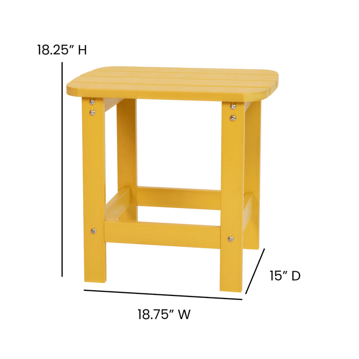 Hammond Indoor/Outdoor Polyresin Adirondack Side Table for Porch, Patio, or Sunroom