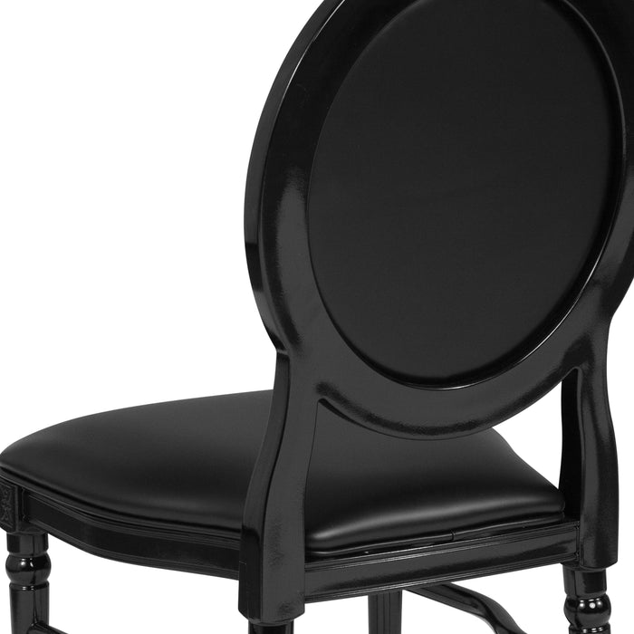 King Louis Chair -Aluminum, Black with Clear Back 