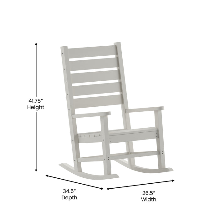 Florian Contemporary Rocking Chair, All-Weather HDPE Indoor/Outdoor Rocker