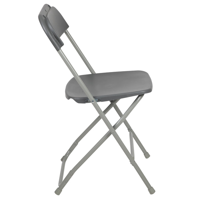 Set of 10 Stackable Folding Plastic Chairs - 650 LB Weight Capacity