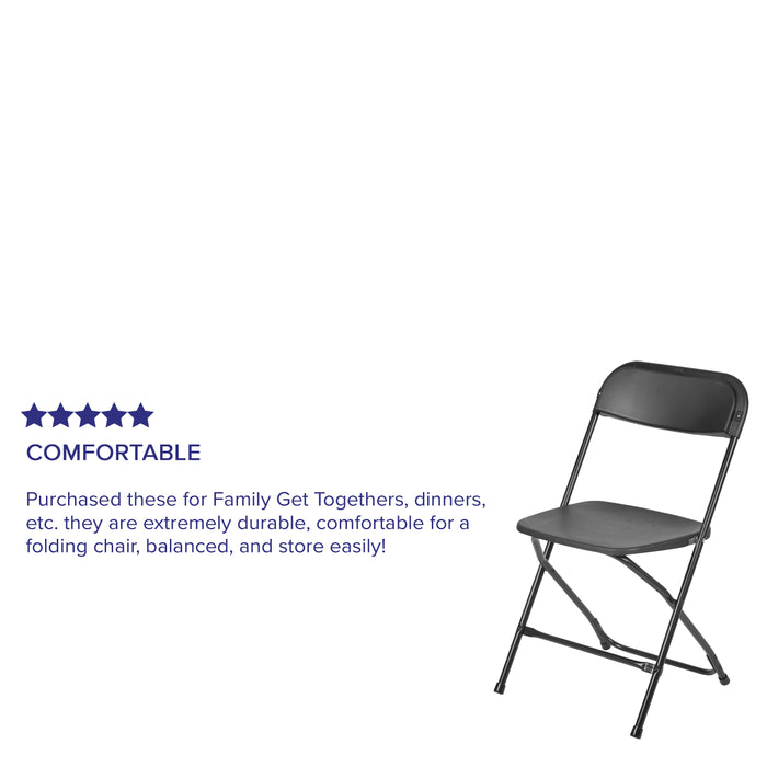Set of 2 Stackable Folding Plastic Chairs - 650 LB Weight Capacity
