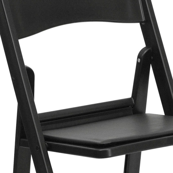 Set of 4 1000 lb Weight Capacity Indoor/Outdoor Resin Folding Chairs