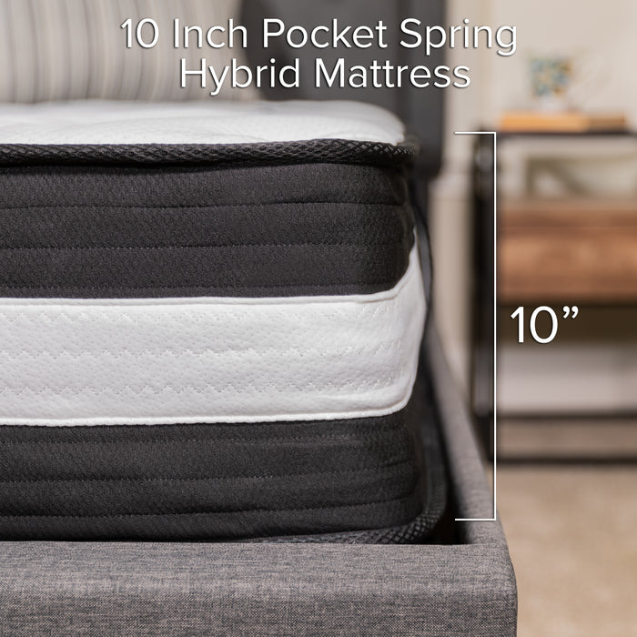 10 Inch Foam and Pocket Spring Mattress, Mattress in a Box