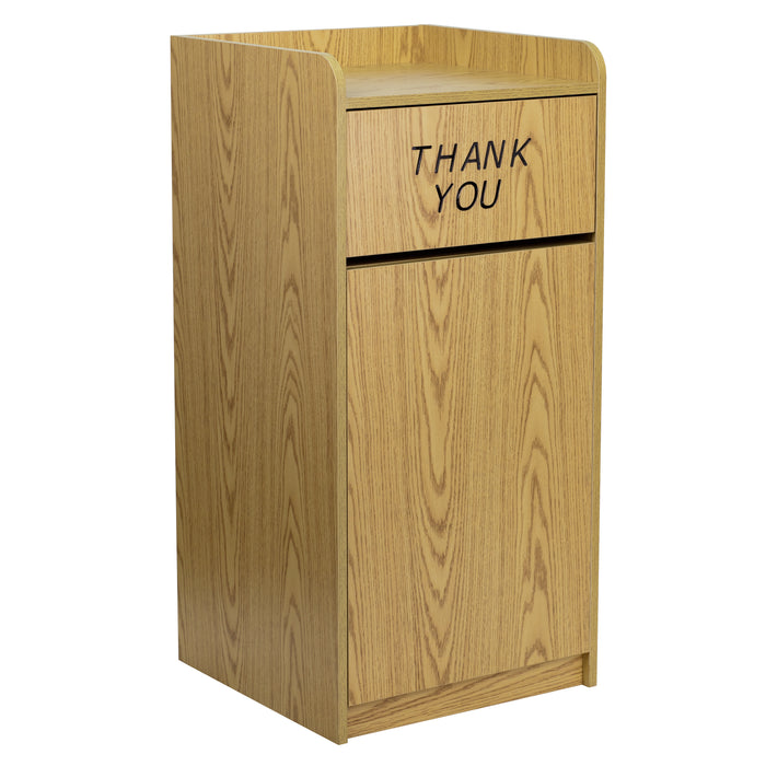 Wood Tray Top "Thank You" Restaurant Food Court Receptacle