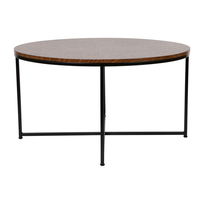 Laminate Table Set with X Metal Frame-Coffee Table-2 End Tables