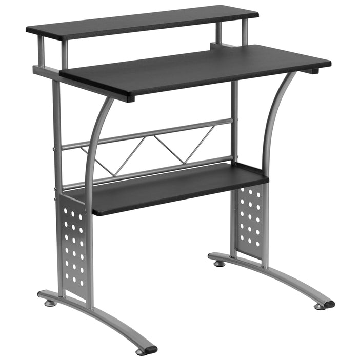 Computer Desk with Top and Lower Storage Shelves