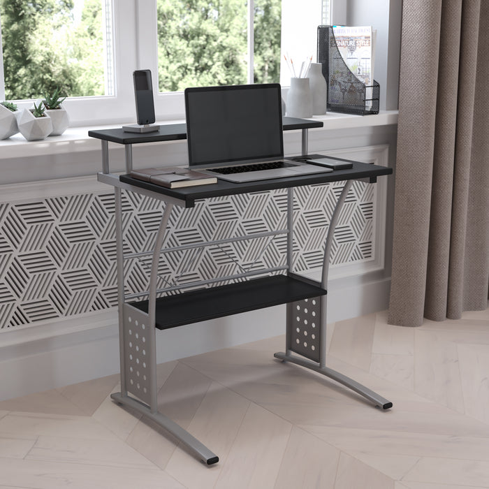 Computer Desk with Top and Lower Storage Shelves