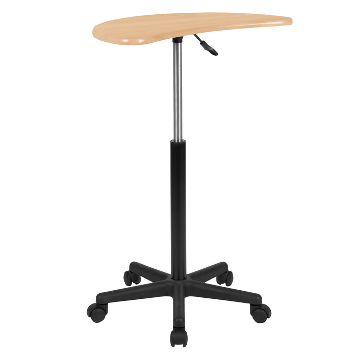 Sit to Stand Mobile Laptop Computer Desk - Portable Rolling Standing Desk