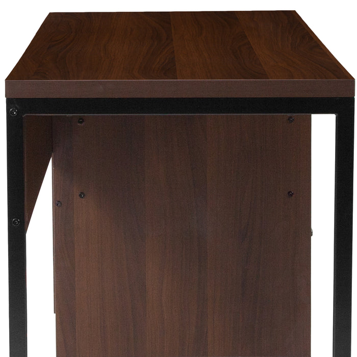 Wood Grain Finish Computer Desk with Metal Frame
