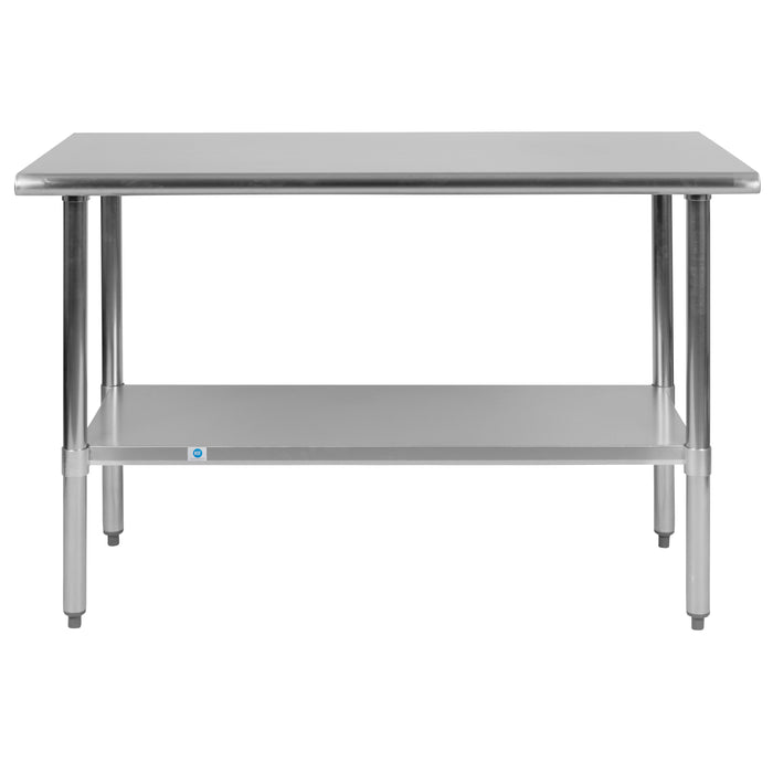 Stainless Steel 18 Gauge Prep and Work Table with Undershelf