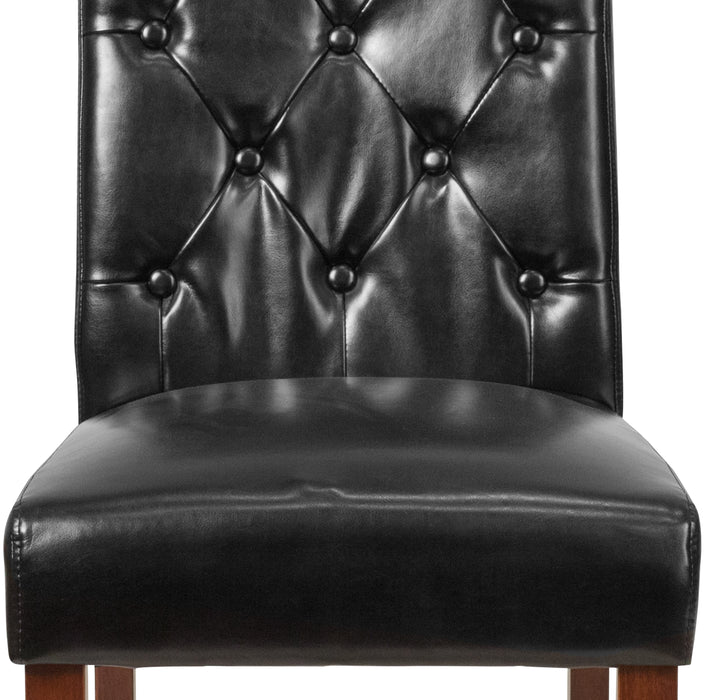 Diamond Patterned Button Tufted Parsons Chair