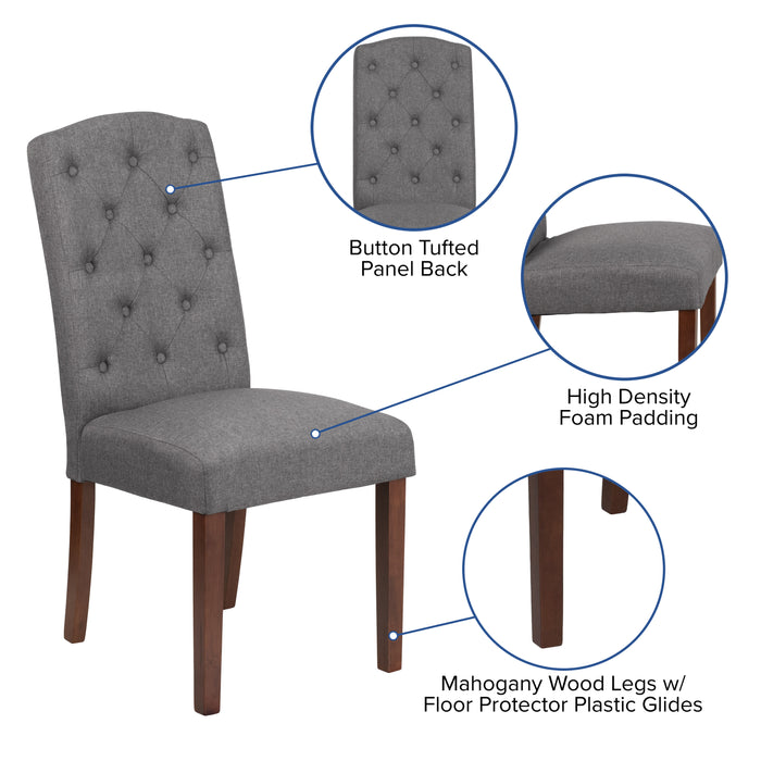 Diamond Patterned Button Tufted Parsons Chair