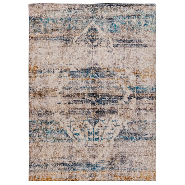Multicolor Distressed Artisan Old English Style Traditional Rug