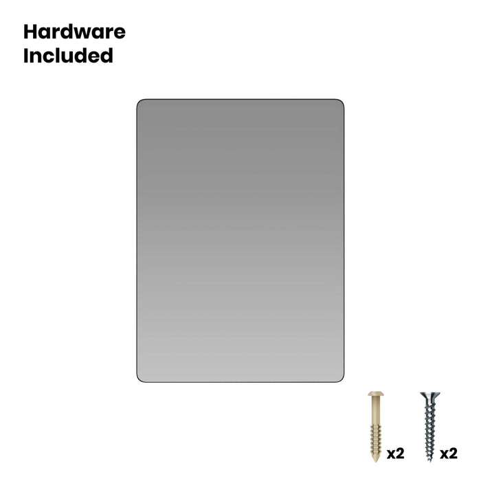 Powder Coated Metal Decorative Wall Hanging Mirror with Rounded Corners; Hangs Horizontally or Vertically