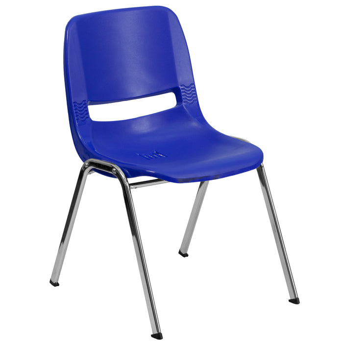 Ergonomic Chrome Stack Chair - 18" Seat Daycare Home School