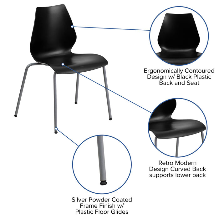 Multipurpose Home Office Stack Chair with Lumbar Support