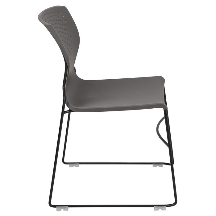 Home and Office Stack Chair with Lumbar Support and Metal Frame - Guest Chair