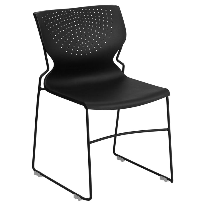 Home and Office Stack Chair with Lumbar Support and Metal Frame - Guest Chair