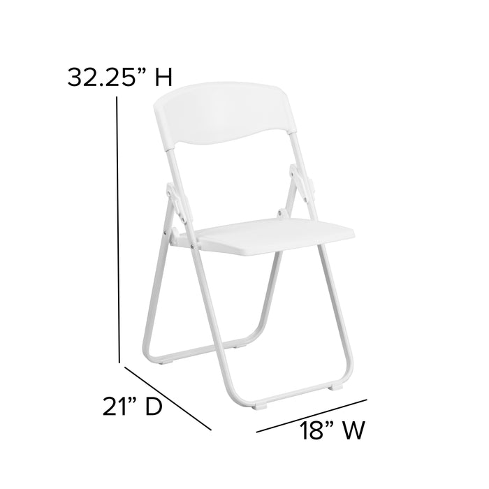 2 Pack Commercial Event Plastic Folding Chair with Ganging Brackets
