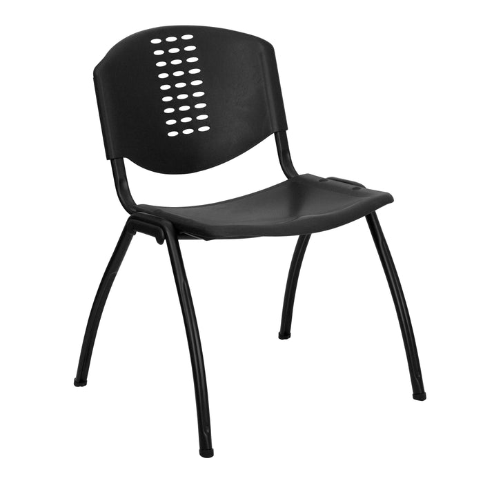 880 lb. Capacity Plastic Stack Chair with Oval Cutout Back