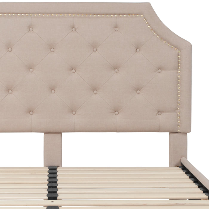 Arched Tufted Upholstered Platform Bed
