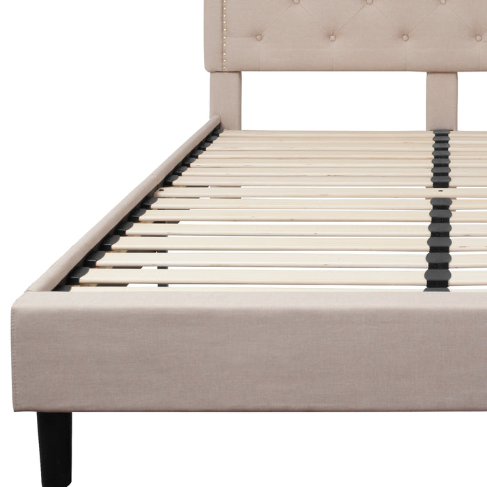 Arched Tufted Upholstered Platform Bed