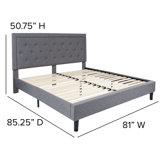 Tufted Panel Upholstered Platform Bed
