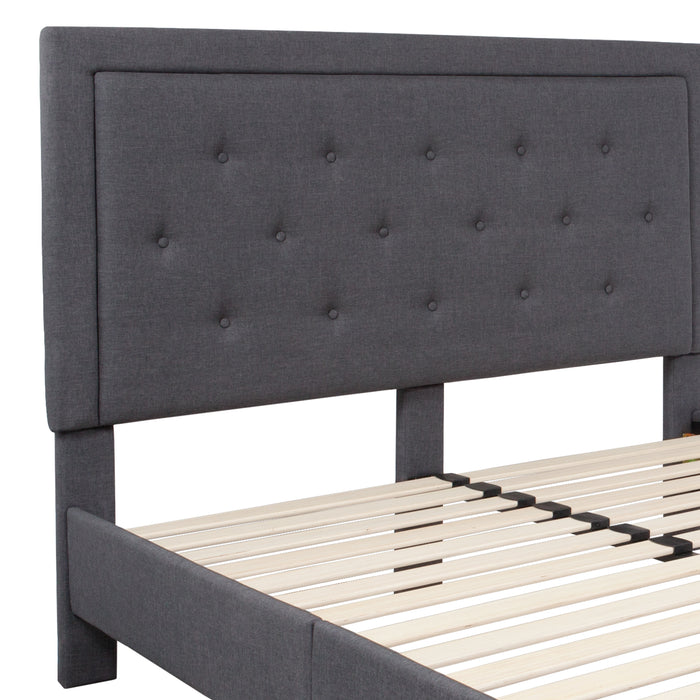 Tufted Panel Upholstered Platform Bed