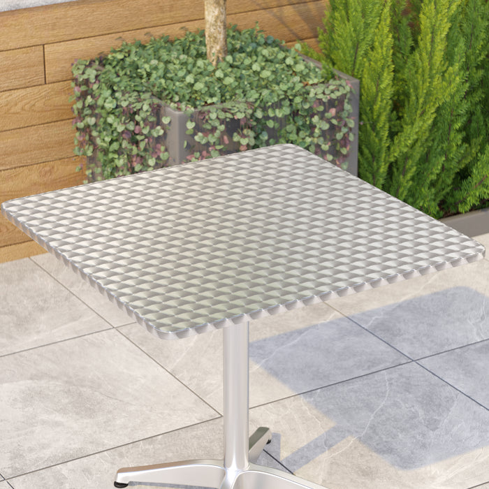 31.5'' Square Aluminum Indoor-Outdoor Table with Base