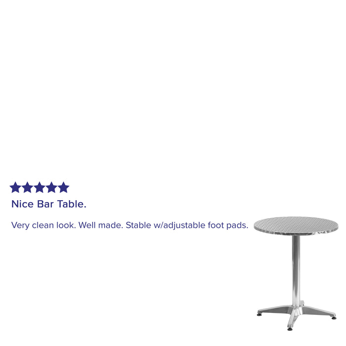 23.5'' Round Aluminum Indoor-Outdoor Table with Base