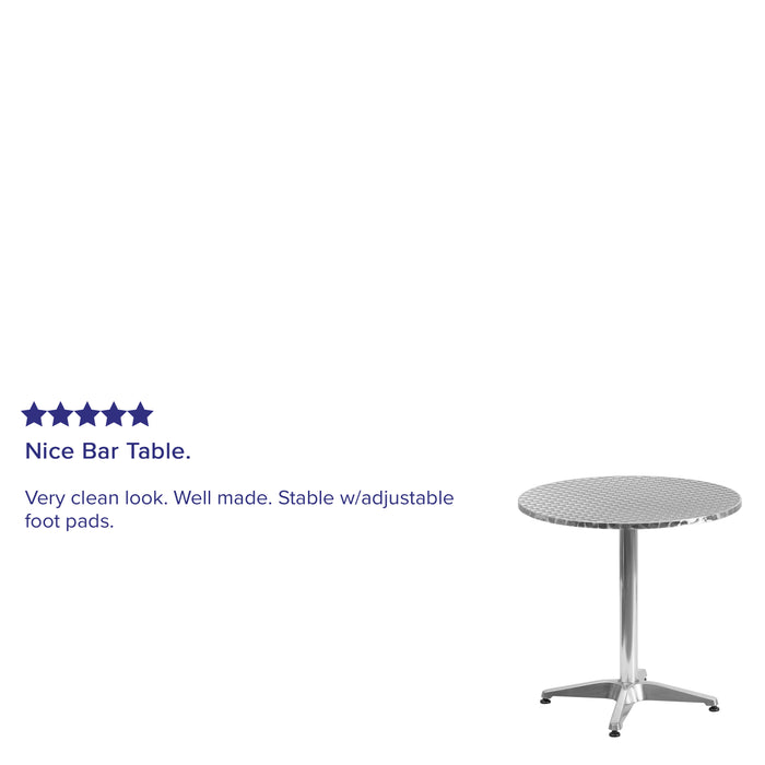 27.5'' Round Aluminum Indoor-Outdoor Table with Base