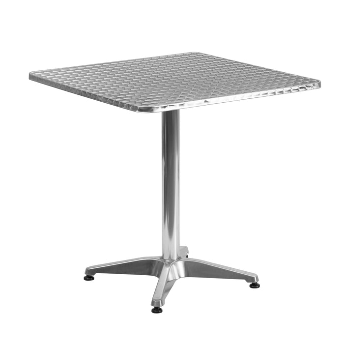 27.5'' Square Aluminum Indoor-Outdoor Table with Base