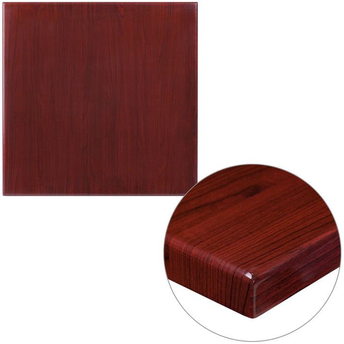 24" Square High-Gloss Resin Table Top with 2" Thick Drop-Lip